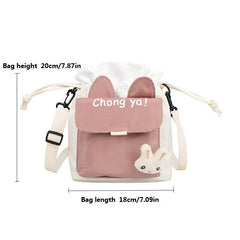 Women's Cartoon Bucket Bag Canvas Crossbody Bag