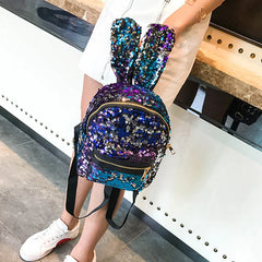Mini Backpack Rabbit Ear Women Travel Shoulder Bags Colorful Bagpack Rucksack