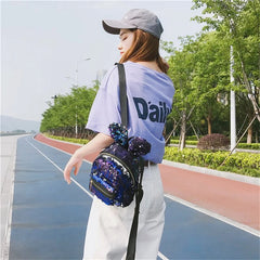 Mini Backpack Rabbit Ear Women Travel Shoulder Bags Colorful Bagpack Rucksack