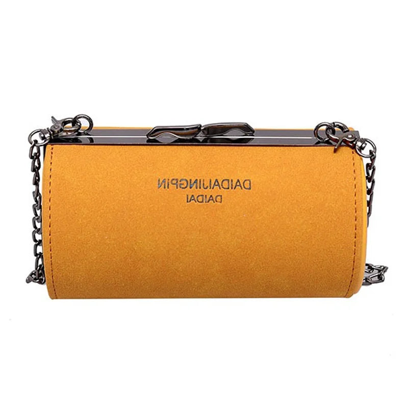 Matte Leather Crossbody Bag Chain Shoulder Handbag