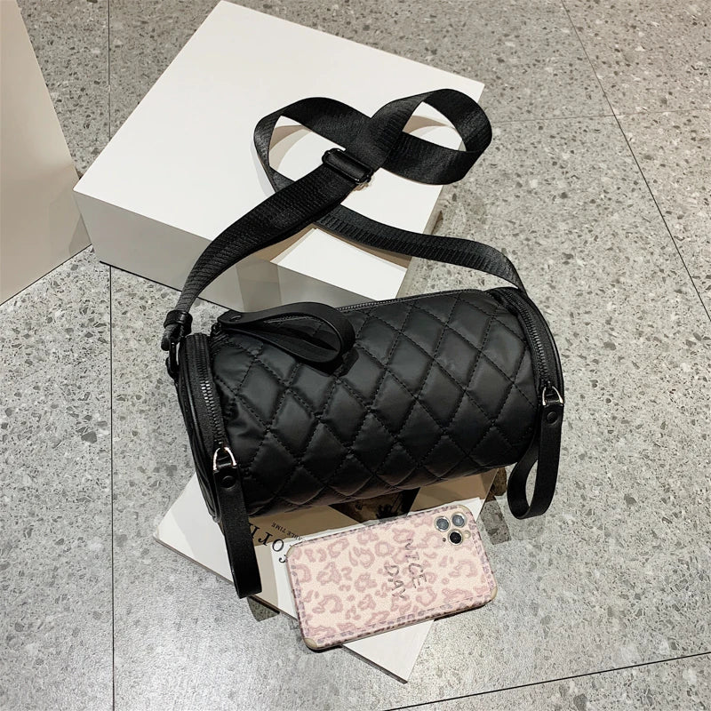 Cylindrical Women Shoulder Bag Handbag Ladies Crossbody Bag