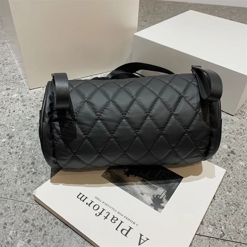 Cylindrical Women Shoulder Bag Handbag Ladies Crossbody Bag