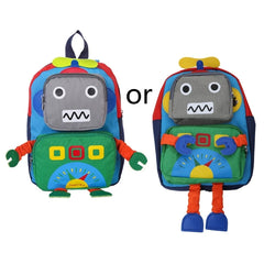 D0LF Children Animal Backpack Plush Robot Backpacks Toddler Storage Bag