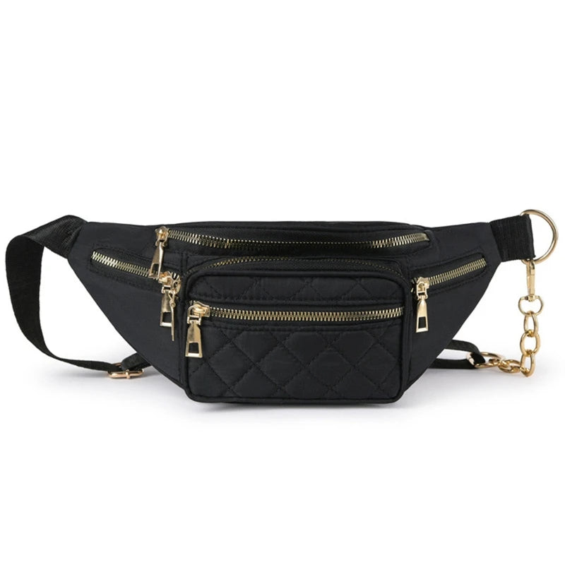 D0LF Fanny Pack Zippered Waist Bag for Girls Women Ladies