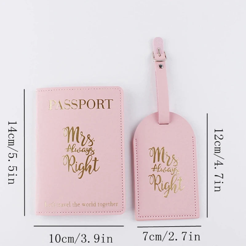 D0LF Couple's Passport Covers & Luggage Tags Set - Ideal Honeymoon Travel Gift