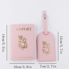 D0LF Couple's Passport Covers & Luggage Tags Set - Ideal Honeymoon Travel Gift