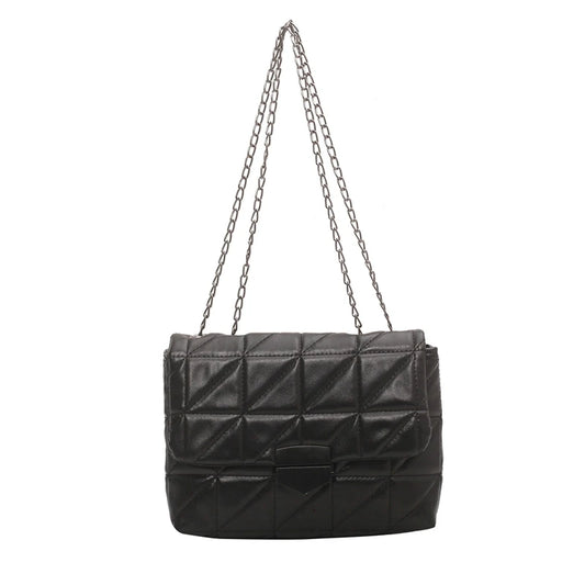 Rhombic Crossbody Bag Retro Chain Strap Embroidery Thread Shoulder Clutch