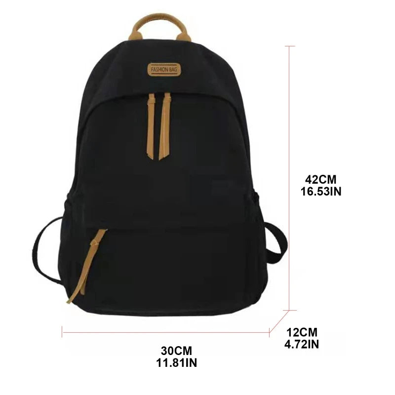 D0LF Women Backpack Nylon Casual Rucksack Large Capacity School Bookbag