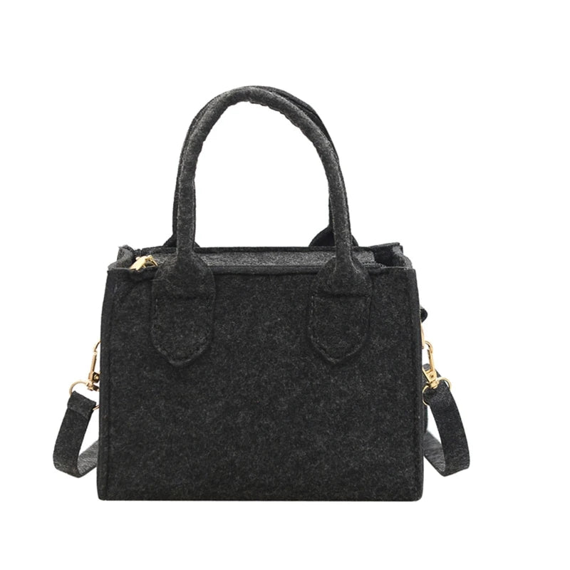 D0LF Women Small Felt Handbag Shoulder Messenger Crossbody Shopping Bags Satchel