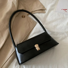 D0LF Women Underarm Bag Vintage PU Leather Ladies Small Shoulder Bags