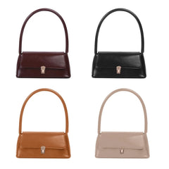 D0LF Women Underarm Bag Vintage PU Leather Ladies Small Shoulder Bags