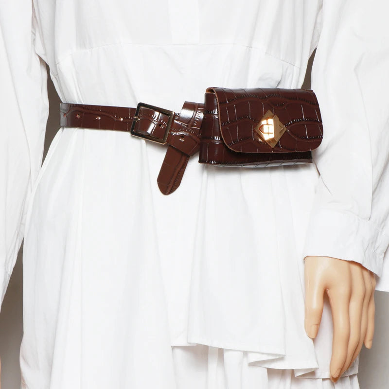 Vintage Lock Belt Bag Mini Waist Purse ZM1075