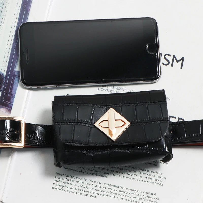 Vintage Lock Belt Bag Mini Waist Purse ZM1075