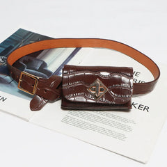 Vintage Lock Belt Bag Mini Waist Purse ZM1075