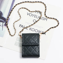 Soft Leather Waist Bag Purse Women Hand Bag Metal Chain Flap Female Crossbody