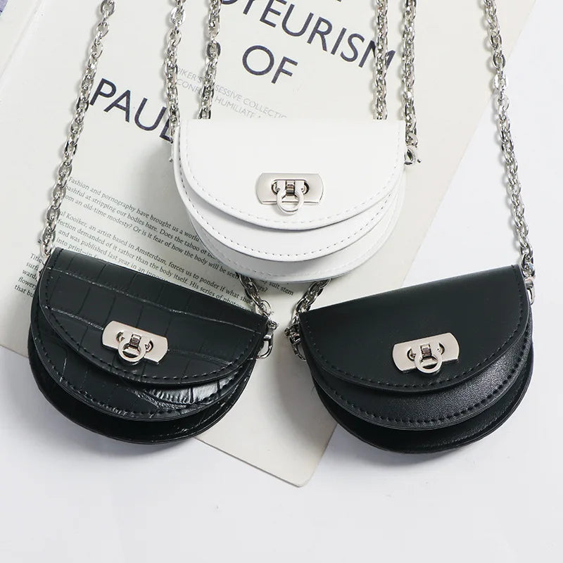 Metal Chain Small Bags Female Fanny Pack Waist Pack Handbags for Women