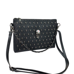 Punk Style Rivet Clutch Bag Skull Purses Large Capacity Satchel