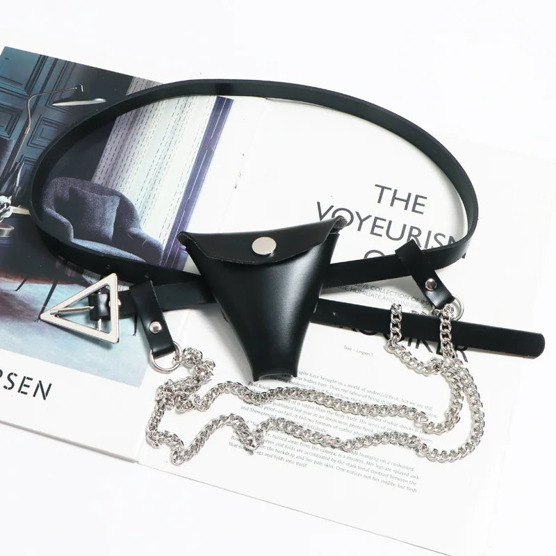 Triangular Buckle Thin Belt Bag Women's Fanny Pack