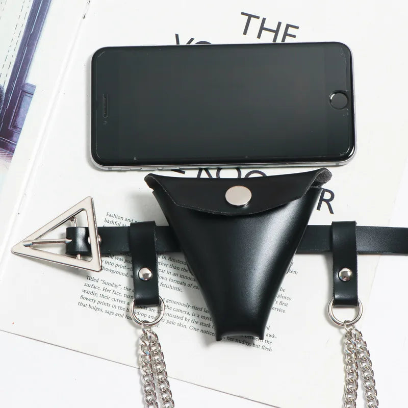 Triangular Buckle Thin Belt Bag Women's Fanny Pack