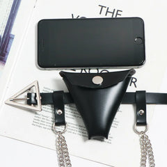 Triangular Buckle Thin Belt Bag Women's Fanny Pack