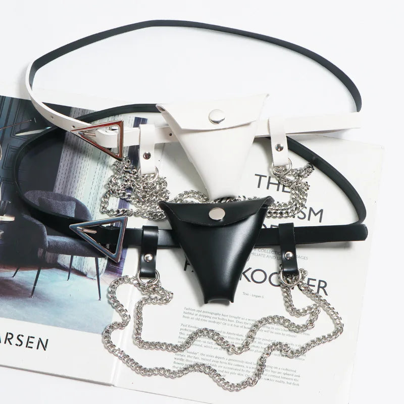 Triangular Buckle Thin Belt Bag Women's Fanny Pack