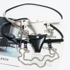 Triangular Buckle Thin Belt Bag Women's Fanny Pack