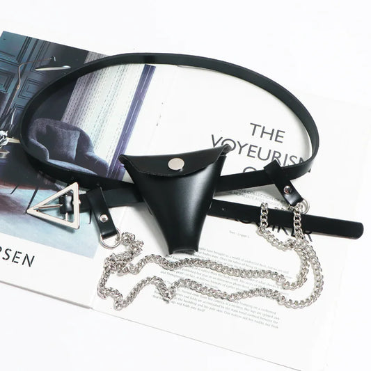 Triangular Buckle Thin Belt Bag Women's Fanny Pack