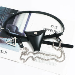 Triangular Buckle Thin Belt Bag Women's Fanny Pack