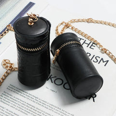 Crocodile Pattern Mini Shoulder Bag Chain Waist Drum Lipstick Coin Purse