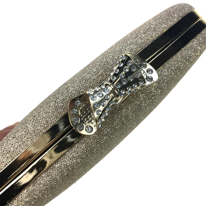 DAIWEI Women's Evening Bag with Diamonds SILVER