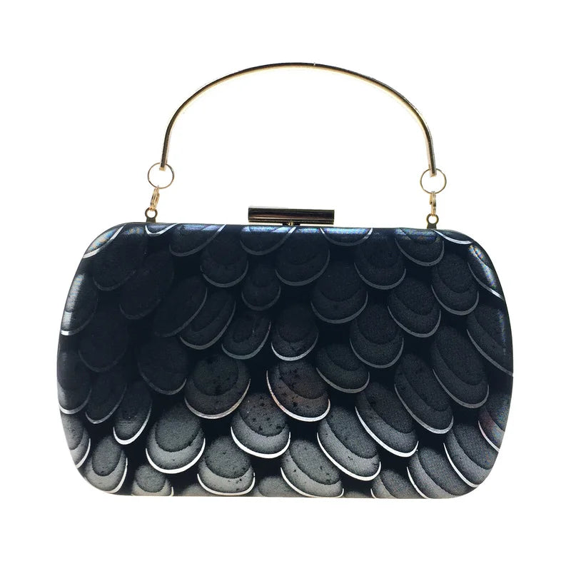 DAIWEI Women's Formal Wedding Evening Clutch with Diamonds PU Leather LACE