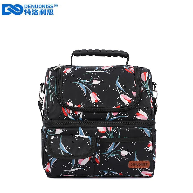 DENUONISS Women Lunch Bag Insulated Thermal Cooler Portable Picnic