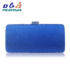 Pink Crystal Diamond Bridal Wedding Clutch with Chain Handbag