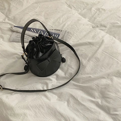 Leather Crossbody Bag With Bow Ornaments