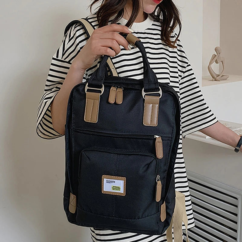 Canvas Women Backpack Anti-theft School Bag