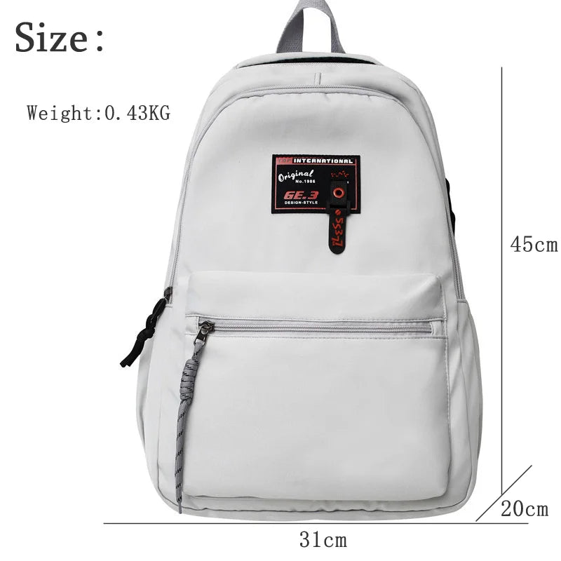 Waterproof Nylon Rucksack for College Boys Student Bookbag School Bag