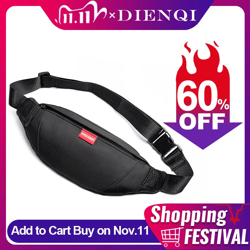 Men's Anti-theft Chest Bag Waterproof Waist Belt Fanny Pack