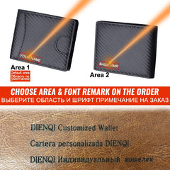 Men's Leather Carbon Fiber Bifold Wallet RFID Blocking
