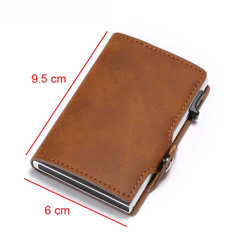 RFID Men Leather Wallet Slim Thin Wallet Money Bag Short Purse