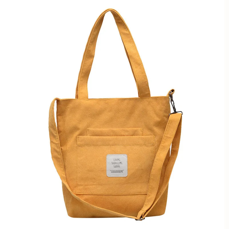 DIGERUI Corduroy Shoulder Bag Women's College Style Handbag