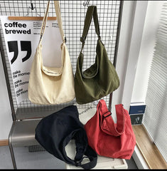 DIGERUI Casual Messenger Bag Women Canvas Tote Bag Large Capacity Shoulder Bag