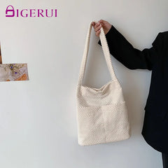Plush Totes Bags Large Capacity Shoulder Bags Women Girls Handbags