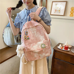 DIGERUI Harajuku Gradient Women's Backpack Large Capacity Student School Bag