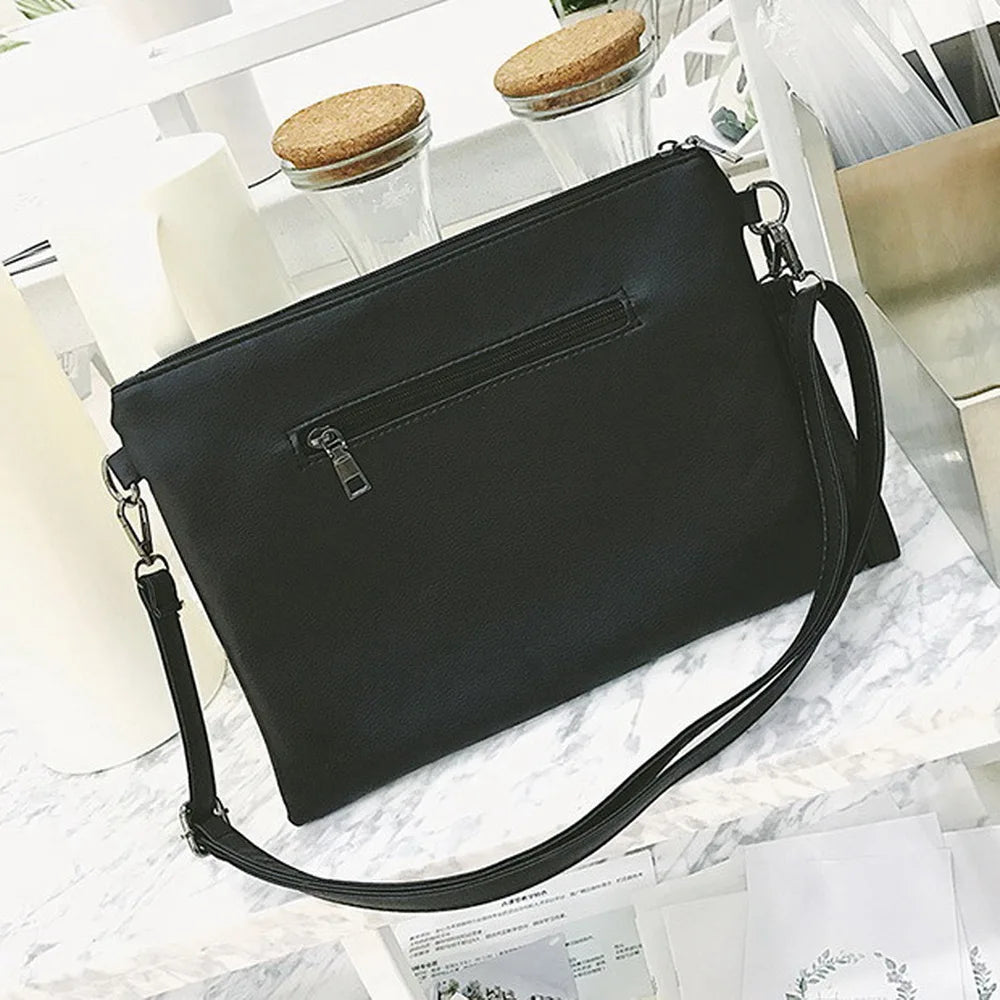 Rivet Clutch Bag Punk Handbag Envelope Leather Shoulder Bag