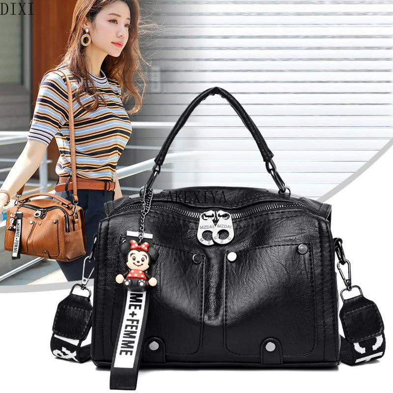 DIXI Shoulder Crossbody Bag Casual Handbags Small Lightweight PU Leather