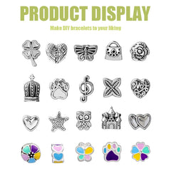 DIY Charm Bracelet Making Set Glass Beads Spacer Beads Pendant Accessories Kit
