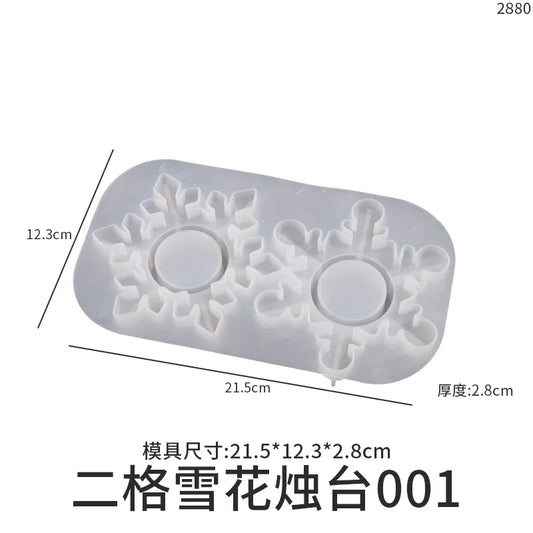 Snowflake Scented Candle Holder Silicone Mold for Resin Craft