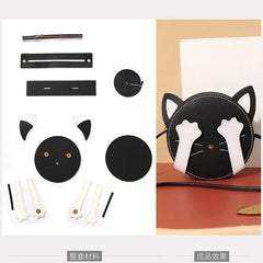DIY Round Cat Drawstring Handbag Base Bag Making Parts LL005