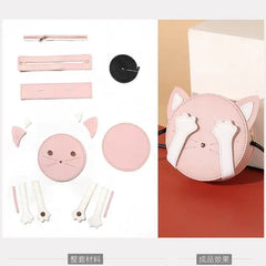 DIY Round Cat Drawstring Handbag Base Bag Making Parts LL005
