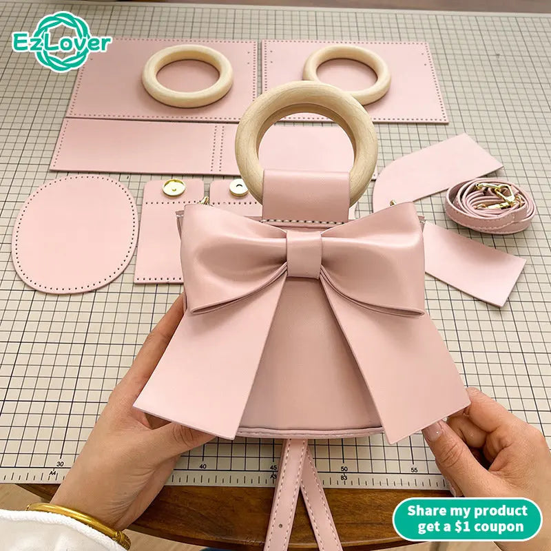 Hand-sewn Bow Bucket Bag with DIY Material